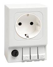 Din-rail Panel socket  max250v ac - with Fuse - Germany/Russia